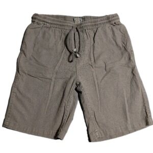 Carbon2Cobalt Linen Cotton Drawstring Shorts Mens Medium Tan Casual Lounge